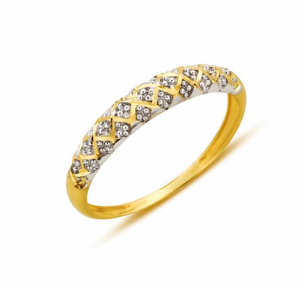 Anel Aparador em Ouro Amarelo 18k com Ródio Branco